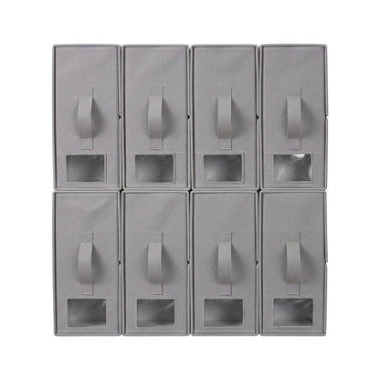 Artiss Bed Sheet Organisers Box Set 8Pcs Storage King Size Bedding Foldable Grey - Image 3