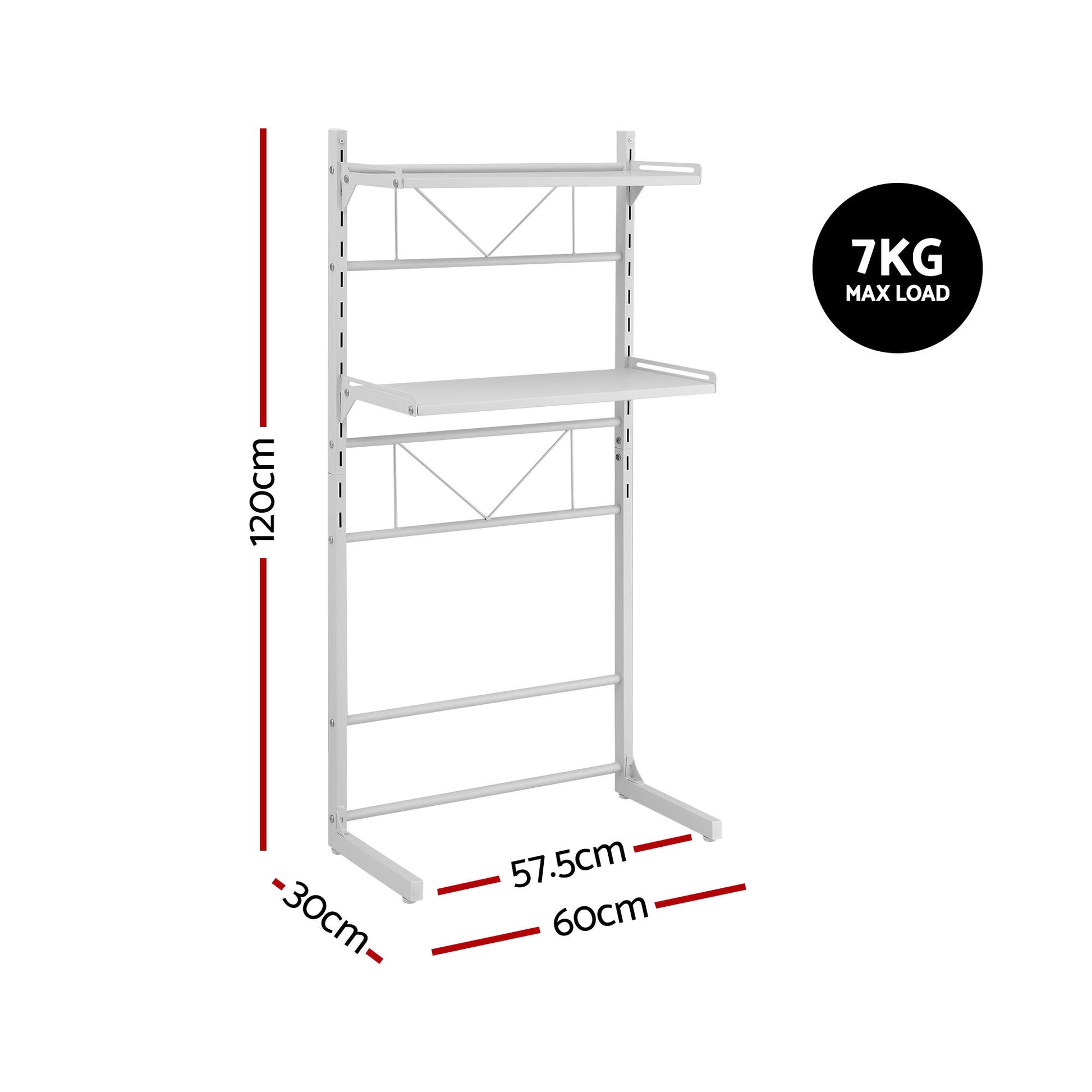 Artiss Over Toilet Bathroom Storage Shelf Rack Over Toilet 2 Tier - Image 3