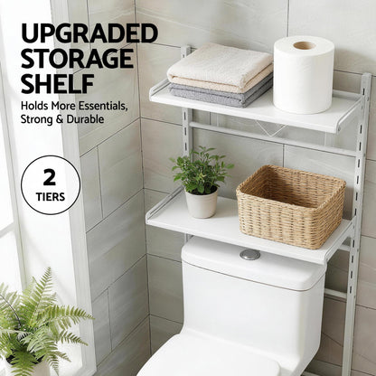 Artiss Over Toilet Bathroom Storage Shelf Rack Over Toilet 2 Tier - Image 6