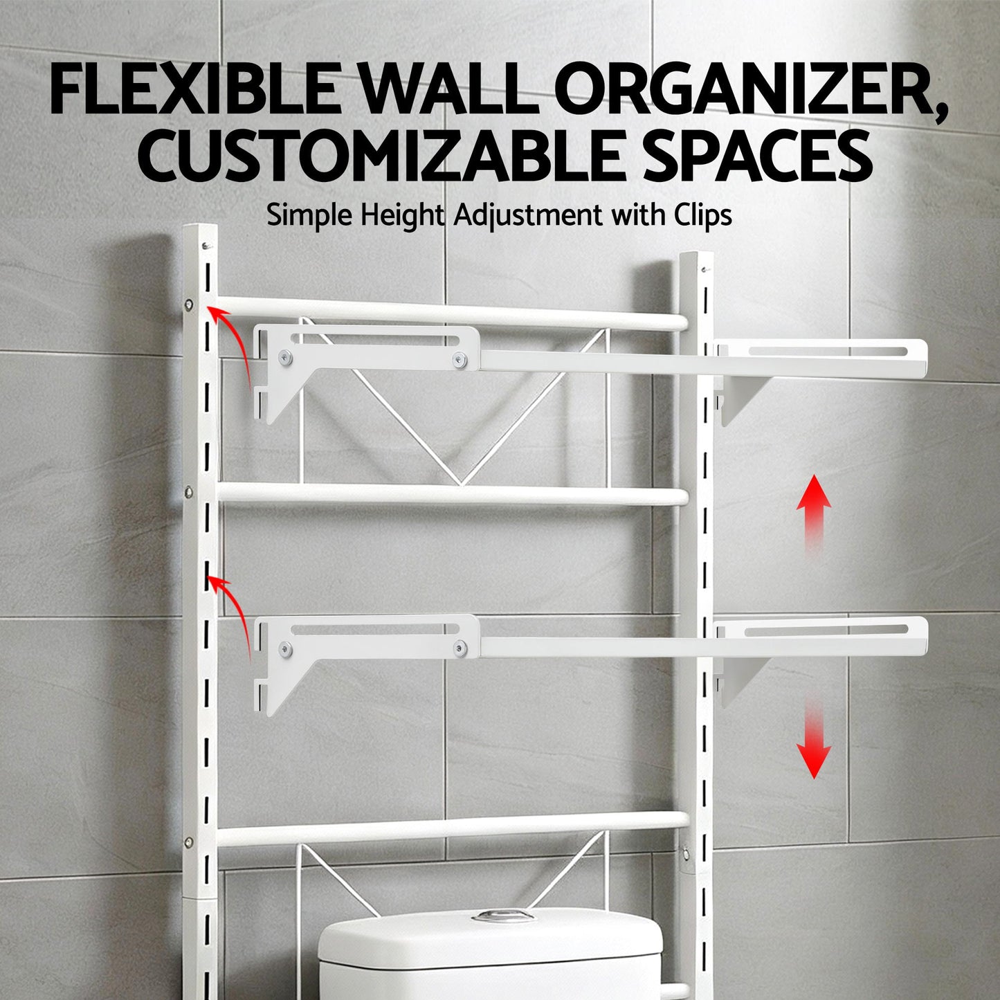 Artiss Over Toilet Bathroom Storage Shelf Rack Over Toilet 2 Tier - Image 7