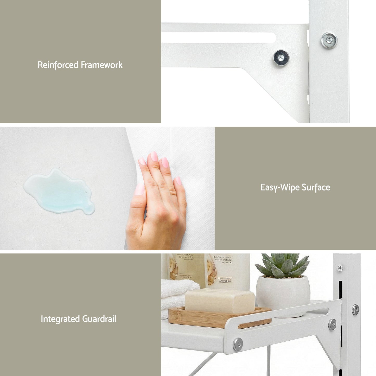 Artiss Over Toilet Bathroom Storage Shelf Rack Over Toilet 2 Tier - Image 8