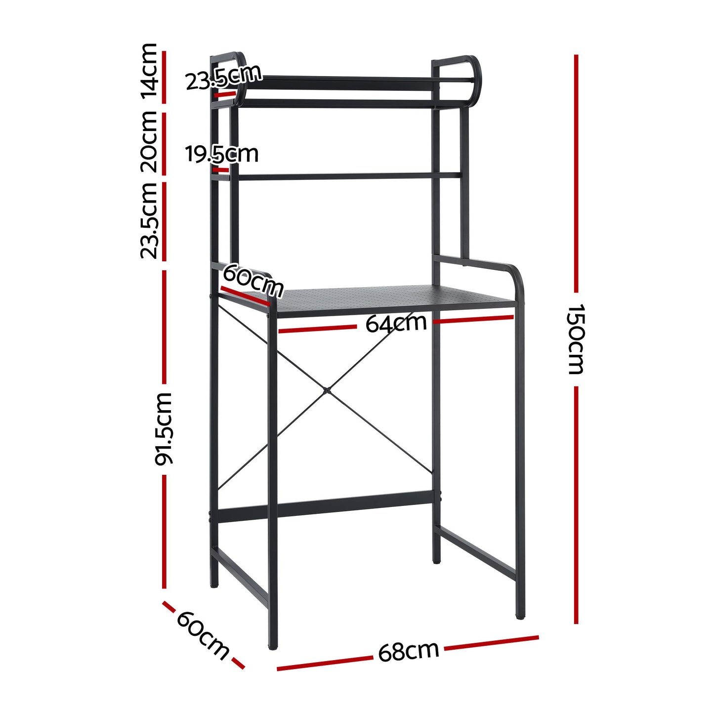Artiss Bathroom Storage Shelf Over Washing Machine Toilet 3 Tier - Image 3