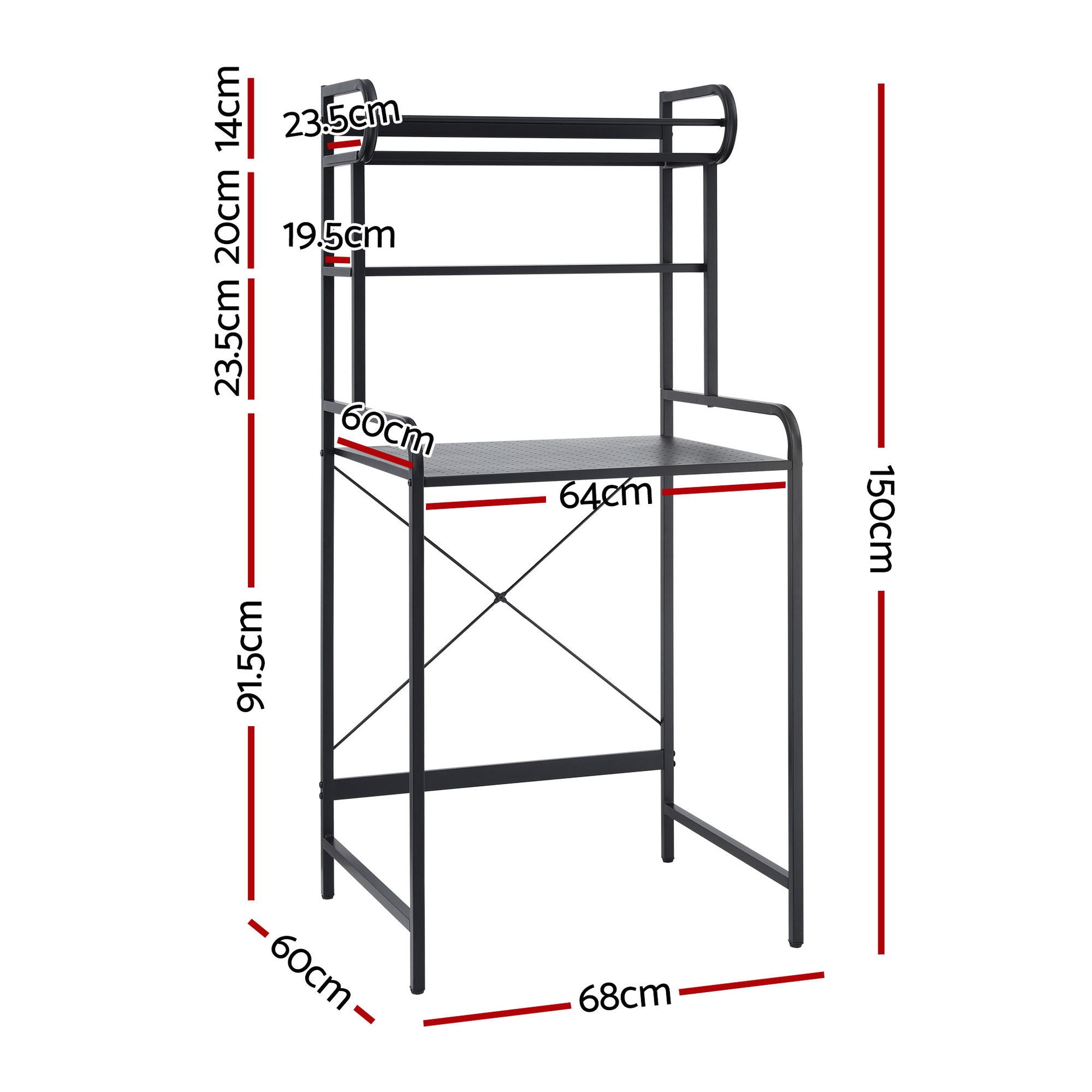Artiss Bathroom Storage Shelf Over Washing Machine Toilet 3 Tier - Image 3