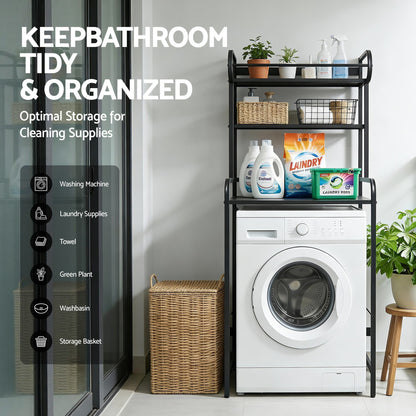 Artiss Bathroom Storage Shelf Over Washing Machine Toilet 3 Tier - Image 5