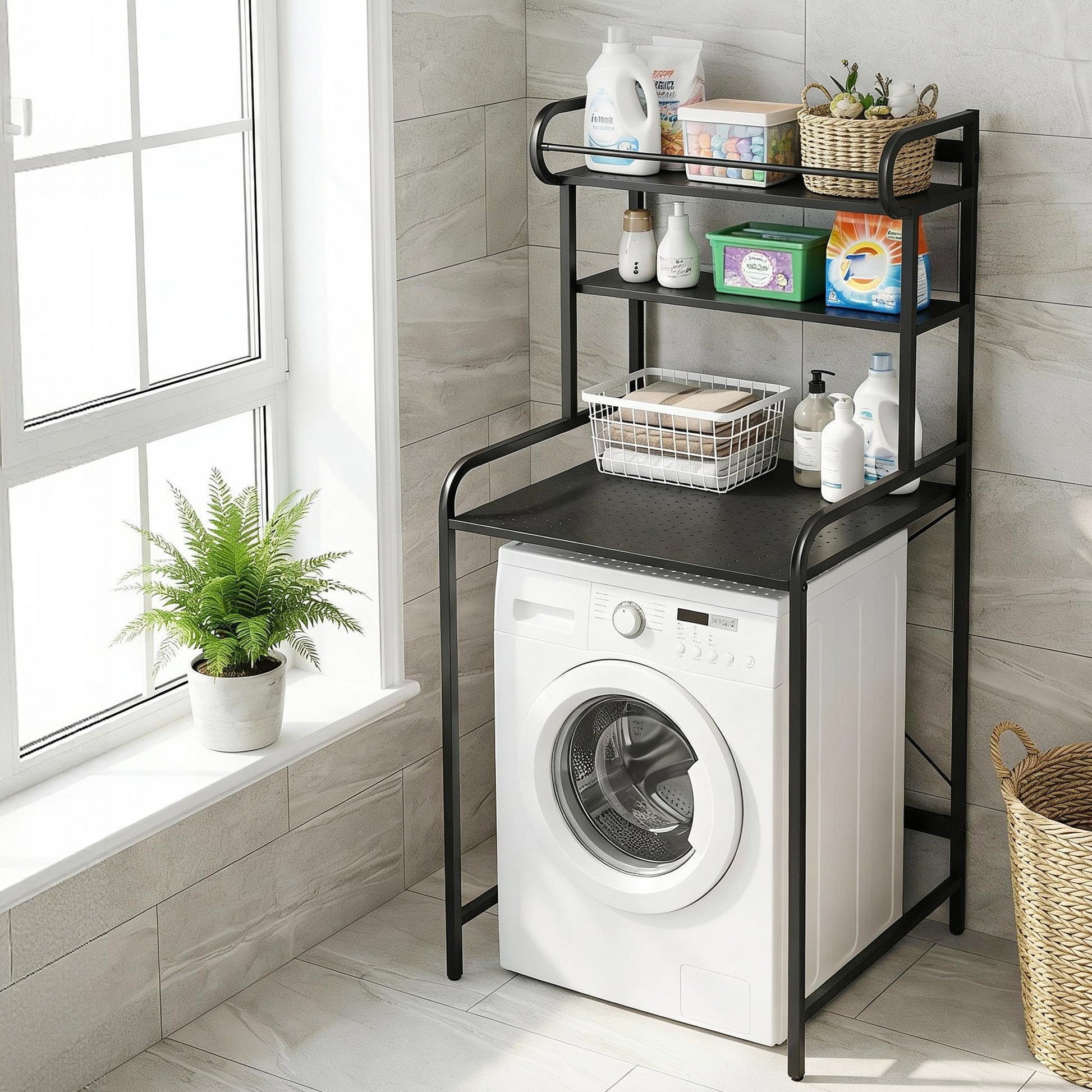 Artiss Bathroom Storage Shelf Over Washing Machine Toilet 3 Tier - Image 9