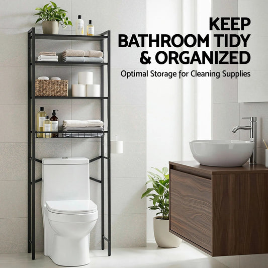 Artiss Over Toilet Bathroom Storage Rack Space Saving 4 Tier Organiser White - Image 5