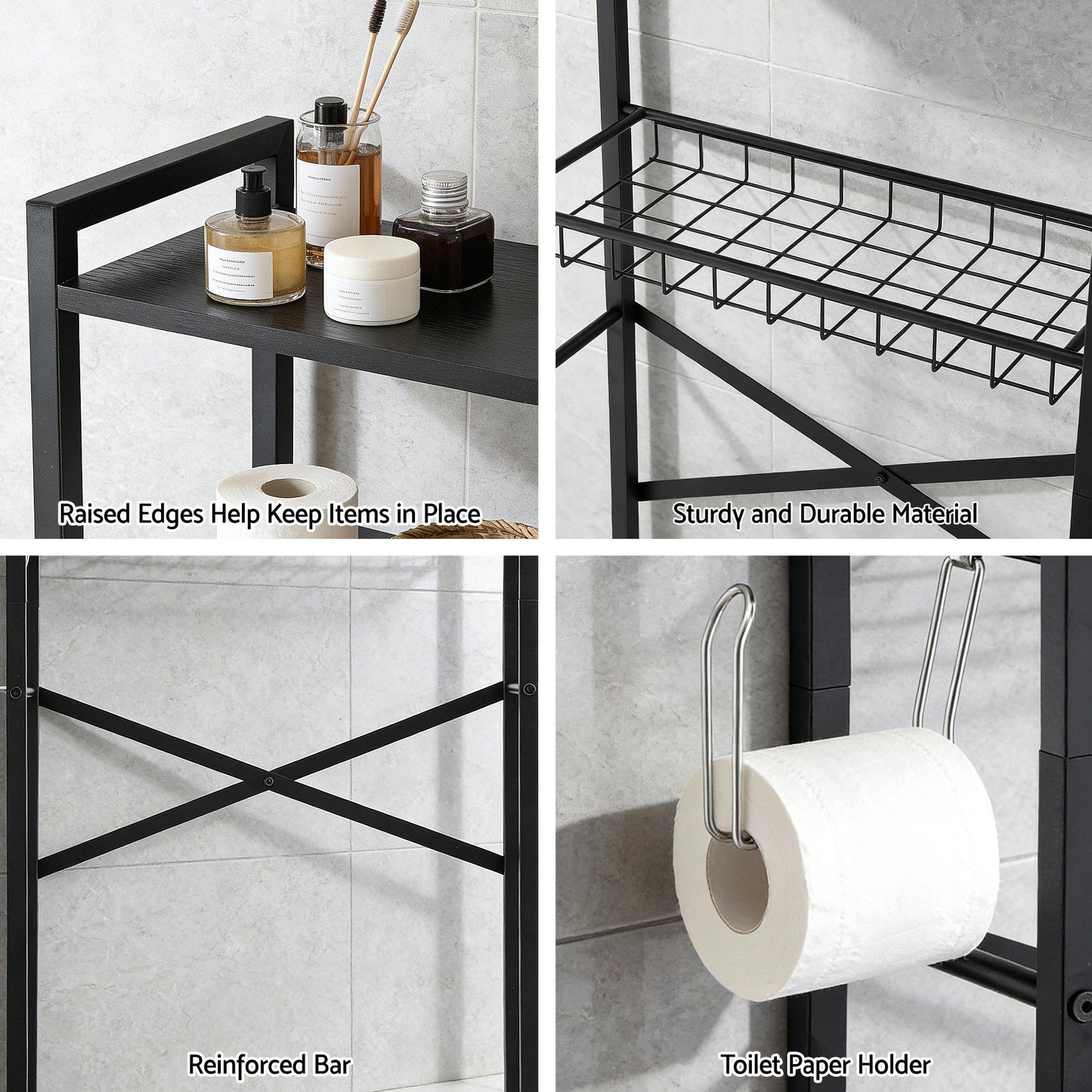 Artiss Over Toilet Bathroom Storage Rack Space Saving 4 Tier Organiser White - Image 7