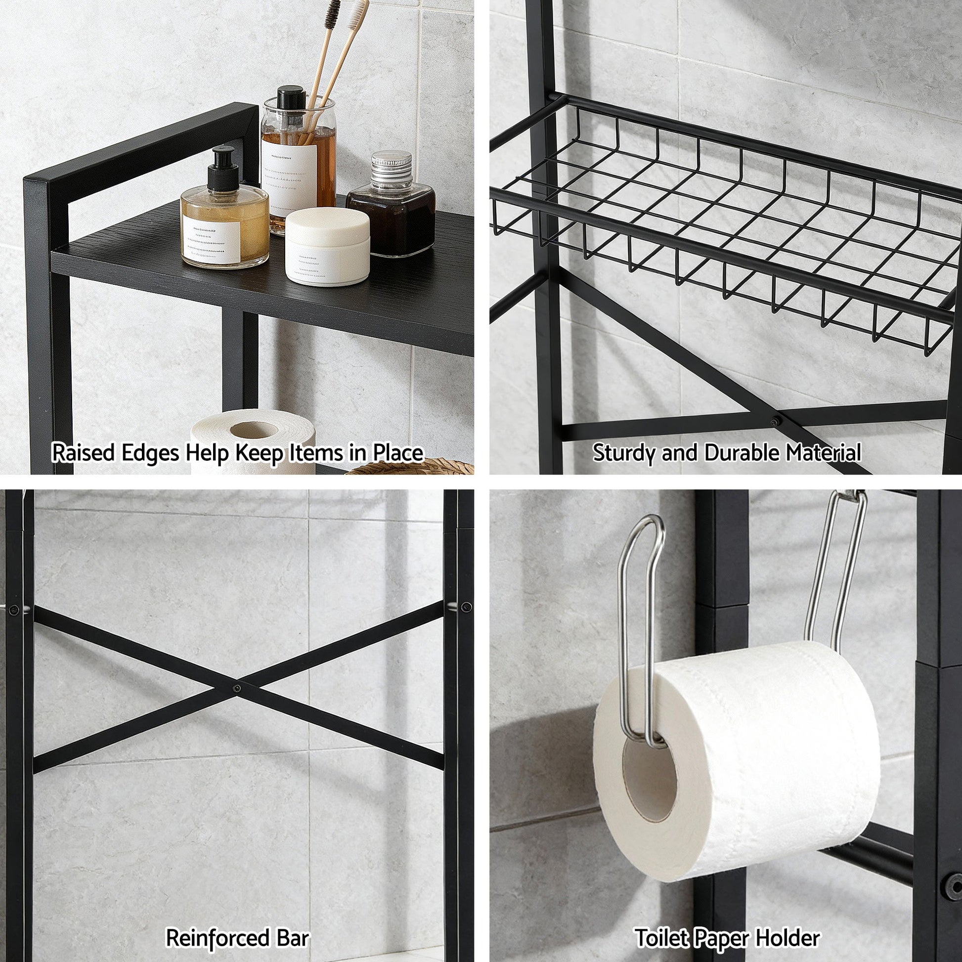 Artiss Over Toilet Bathroom Storage Rack Space Saving 4 Tier Organiser White - Image 7