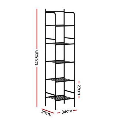 Artiss 5 Tier Floor Standing Corner Shower Caddy Bathroom Organizer Black - Image 3