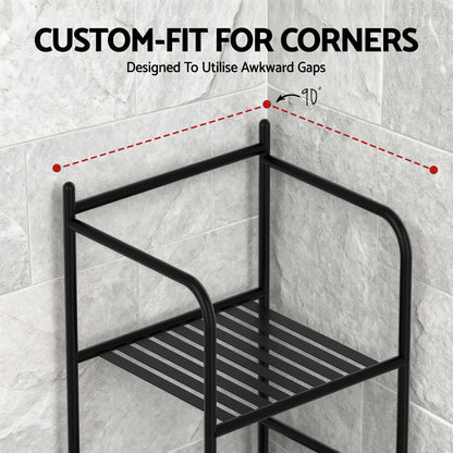 Artiss 5 Tier Floor Standing Corner Shower Caddy Bathroom Organizer Black - Image 6