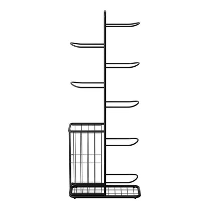 Everfit Ball Storage Rack Sports Equipment Organizer 7-Tier with Basket for Garage Gym Black - Image 3