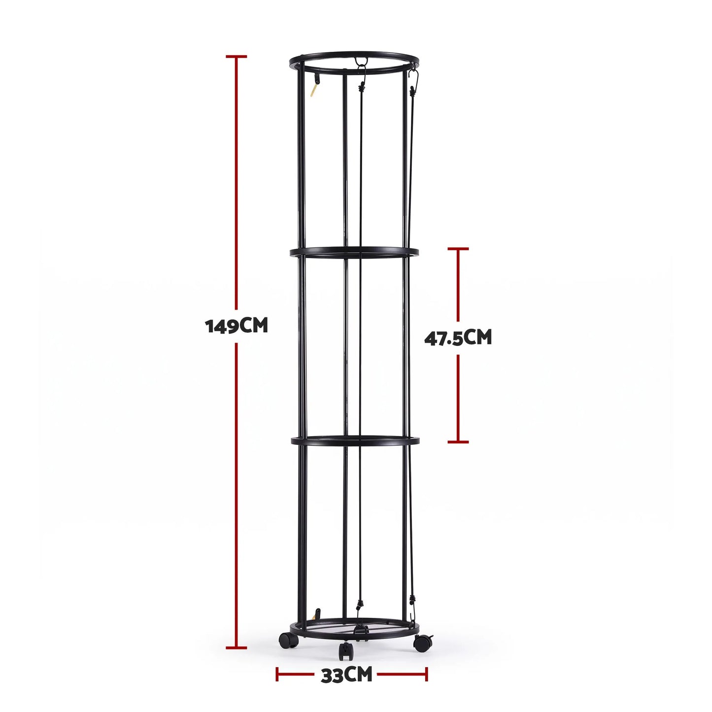 Everfit Vertical Ball Storage Rack with Wheels Sports Equipment Organiser - Image 2
