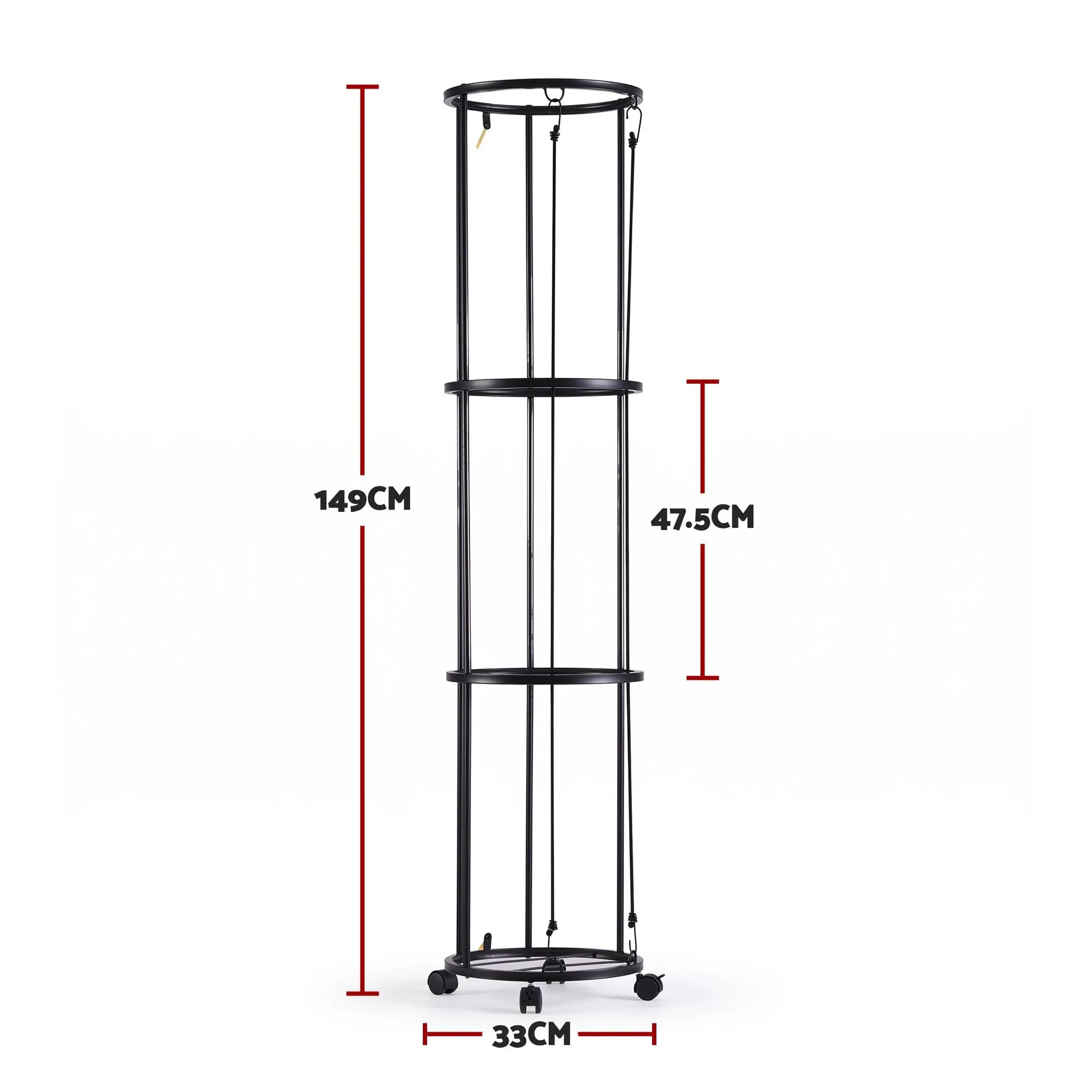 Everfit Vertical Ball Storage Rack with Wheels Sports Equipment Organiser - Image 2