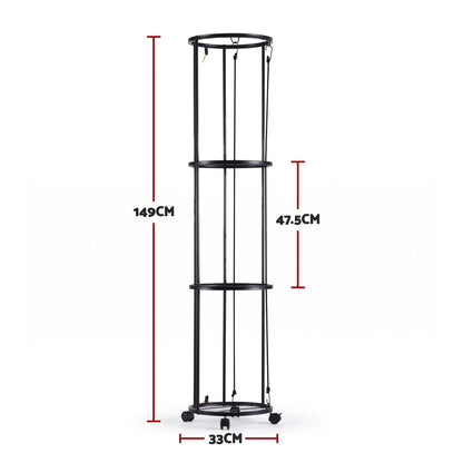 Everfit Vertical Ball Storage Rack with Wheels Sports Equipment Organiser - Image 2