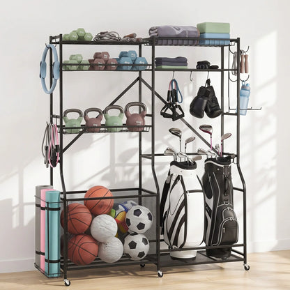 Everfit Sports Equipment Organizer Rack Multi Garage Storage for Golf Bag 174cm - Image 8