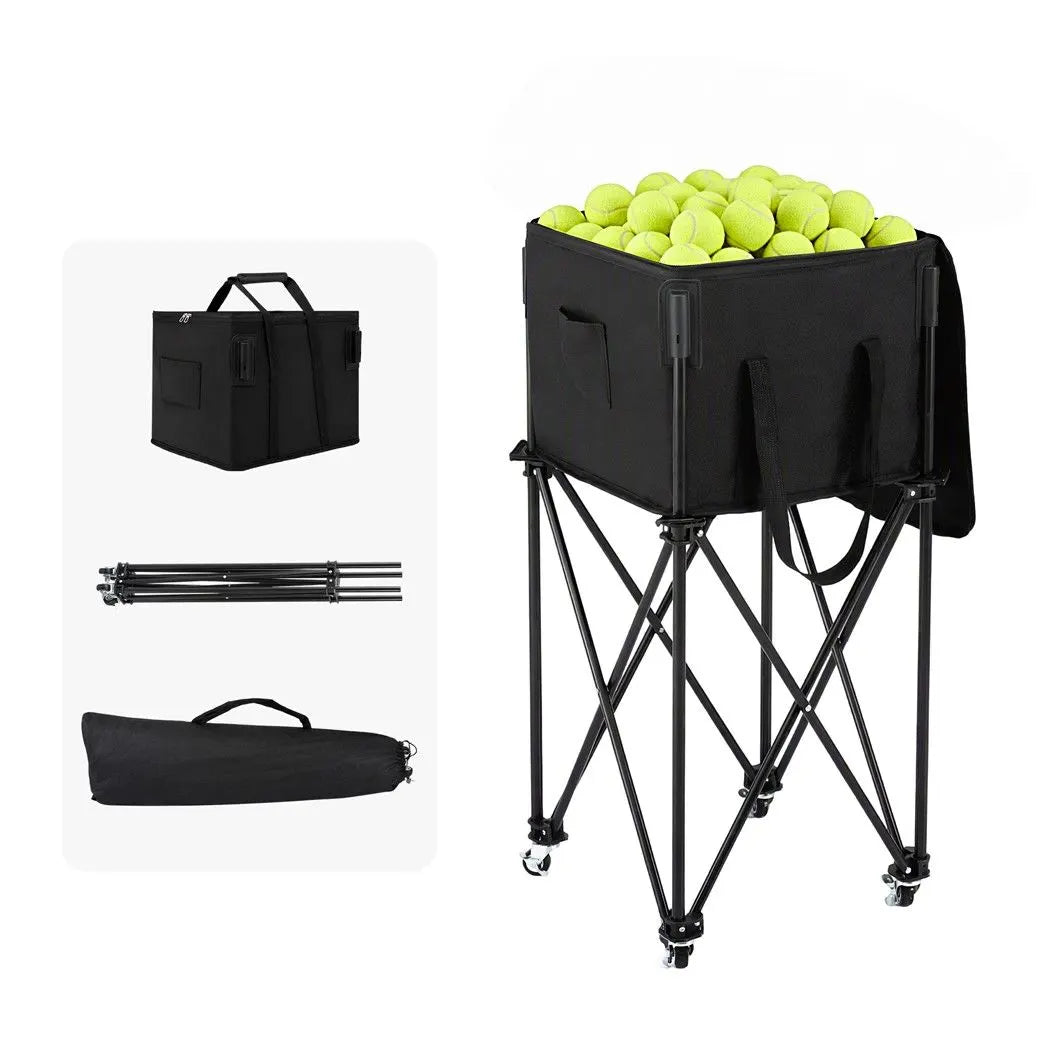 Everfit Foldable Tennis Hopper Stand with Wheels Holds Up to 150 Balls