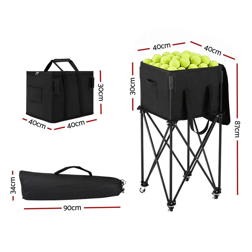 Everfit Foldable Tennis Hopper Stand with Wheels Holds Up to 150 Balls - Image 2