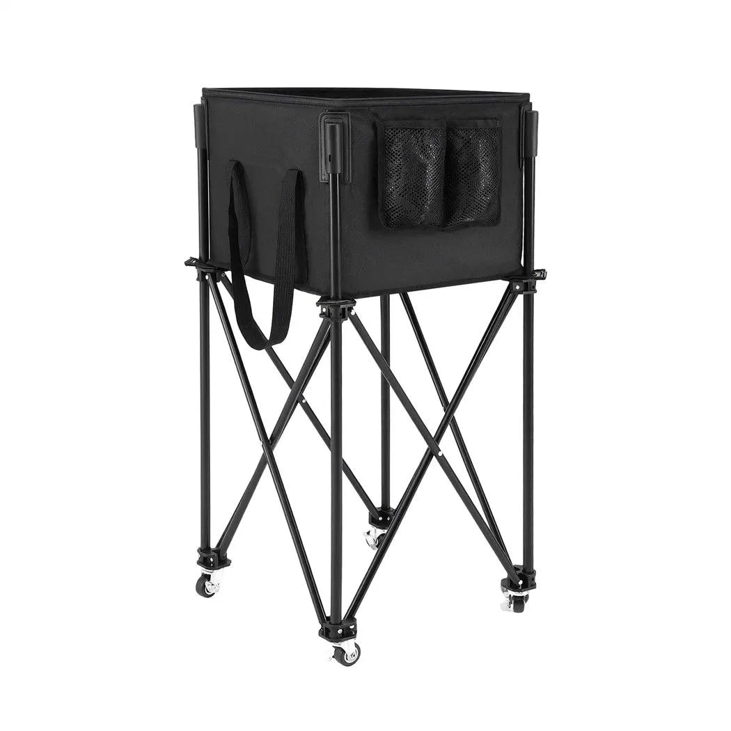 Everfit Foldable Tennis Hopper Stand with Wheels Holds Up to 150 Balls - Image 3