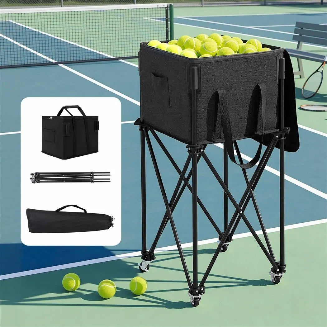 Everfit Foldable Tennis Hopper Stand with Wheels Holds Up to 150 Balls - Image 8