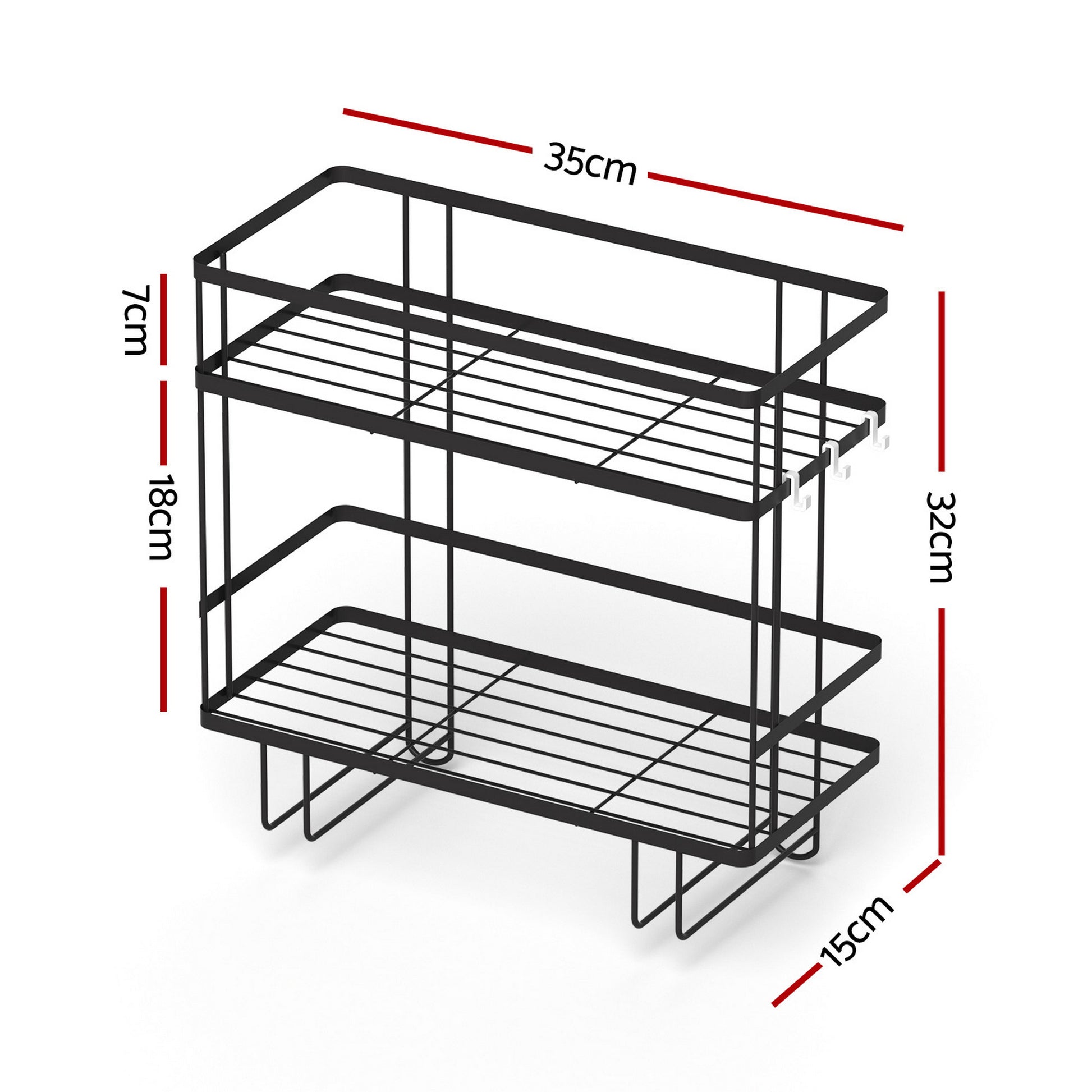Artiss Over Toilet Storage Rack Bathroom Shelf Organizer 2 Tier - Image 2