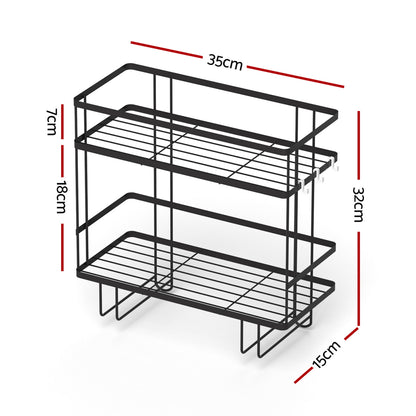 Artiss Over Toilet Storage Rack Bathroom Shelf Organizer 2 Tier - Image 2