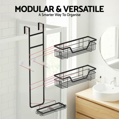 Artiss 3 Tier Over The Door Shower Caddy Hanging Bathroom Storage Organizer - Image 8