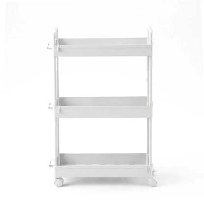 Artiss 3 Tier Slim Storage Trolley Narrow Utility Organiser Rack White - Image 3