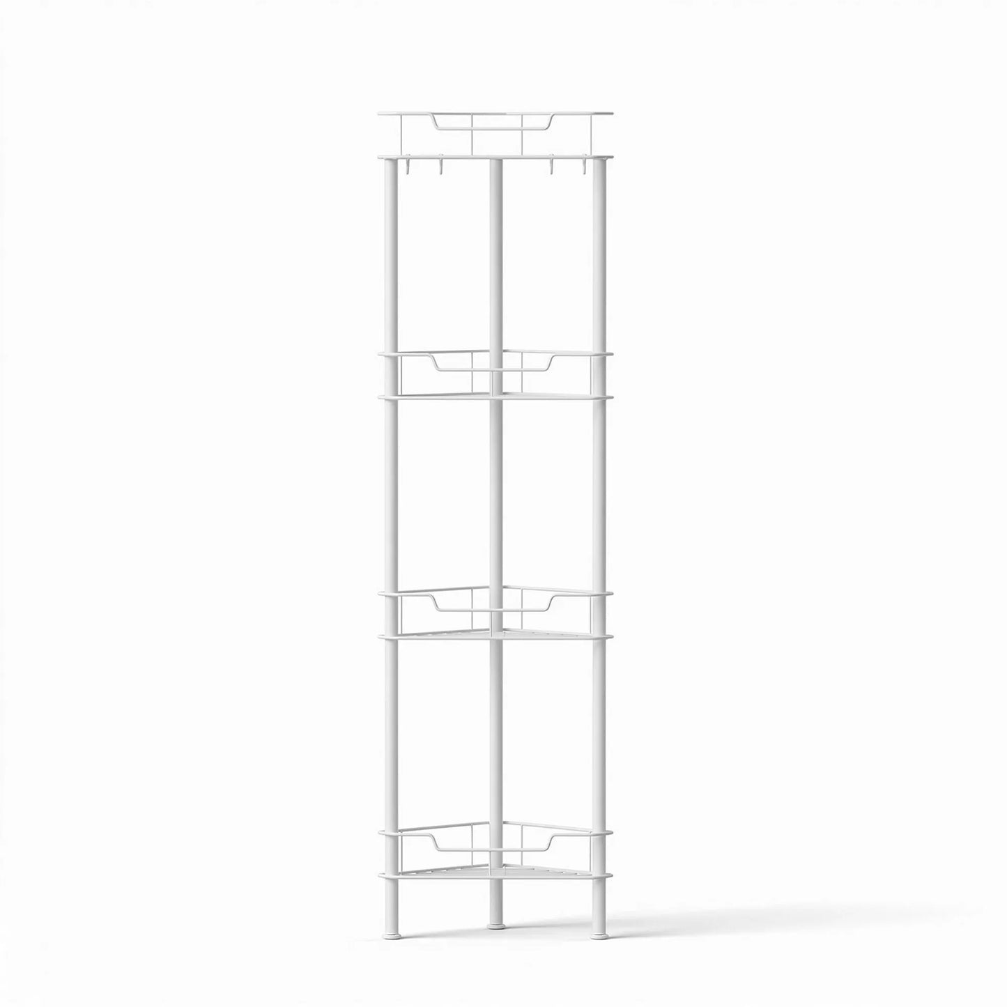 Artiss 4 Tier Floor Standing Corner Shower Caddy Bathroom Organizer White - Image 4