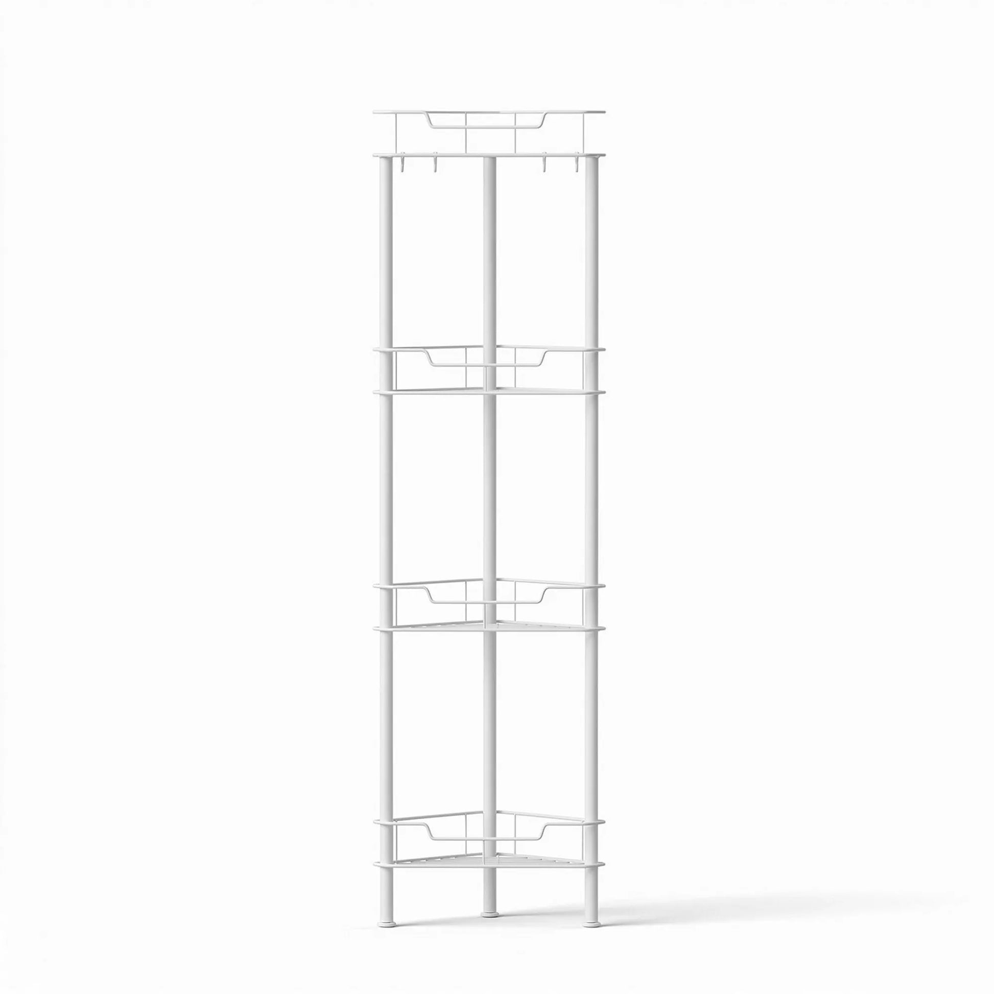 Artiss 4 Tier Floor Standing Corner Shower Caddy Bathroom Organizer White - Image 4