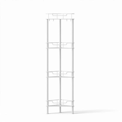 Artiss 4 Tier Floor Standing Corner Shower Caddy Bathroom Organizer White - Image 4
