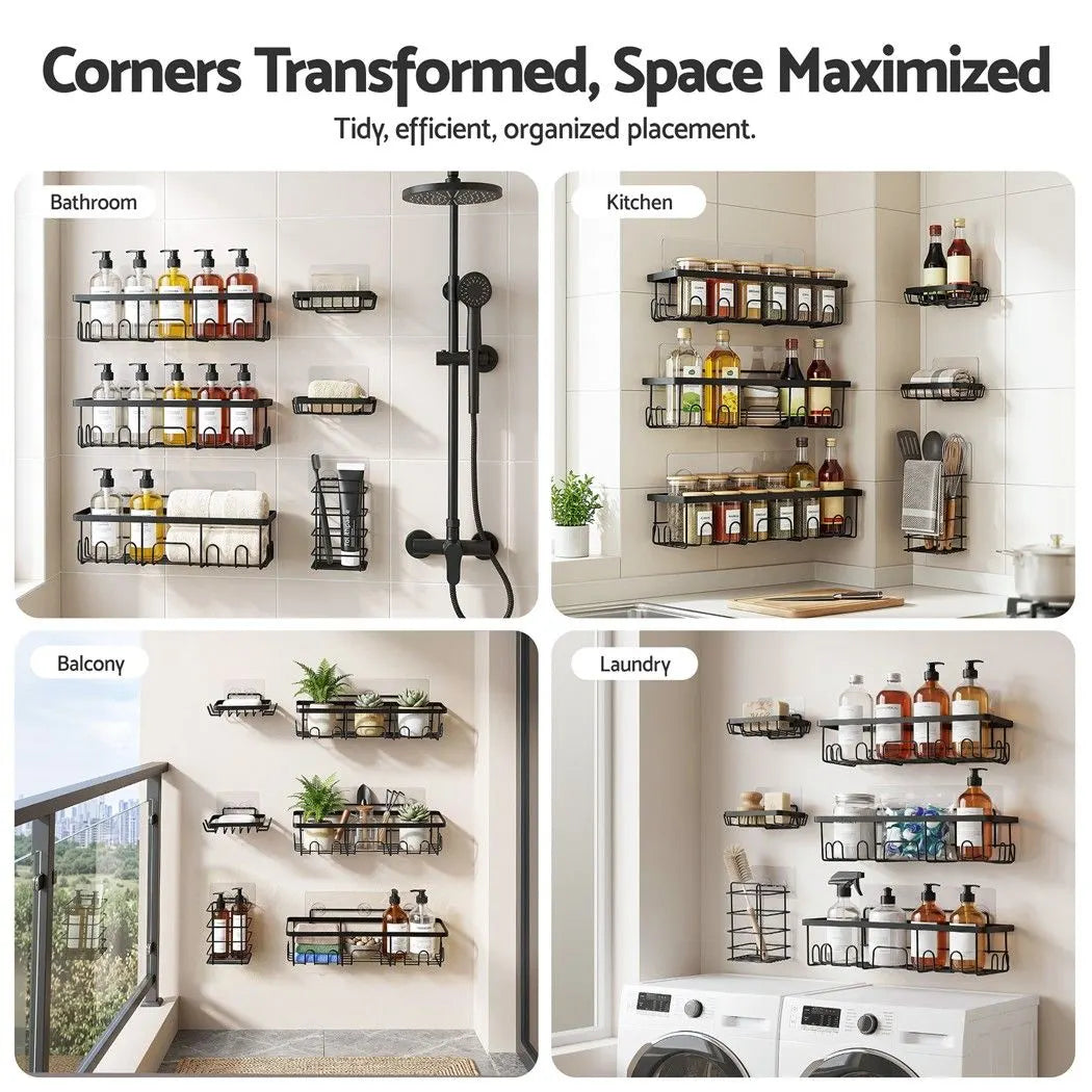 Artiss Shower Caddy Metal Bathroom Organiser Rust Resistant 6 Pack - Image 4