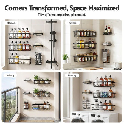 Artiss Shower Caddy Metal Bathroom Organiser Rust Resistant 6 Pack - Image 4