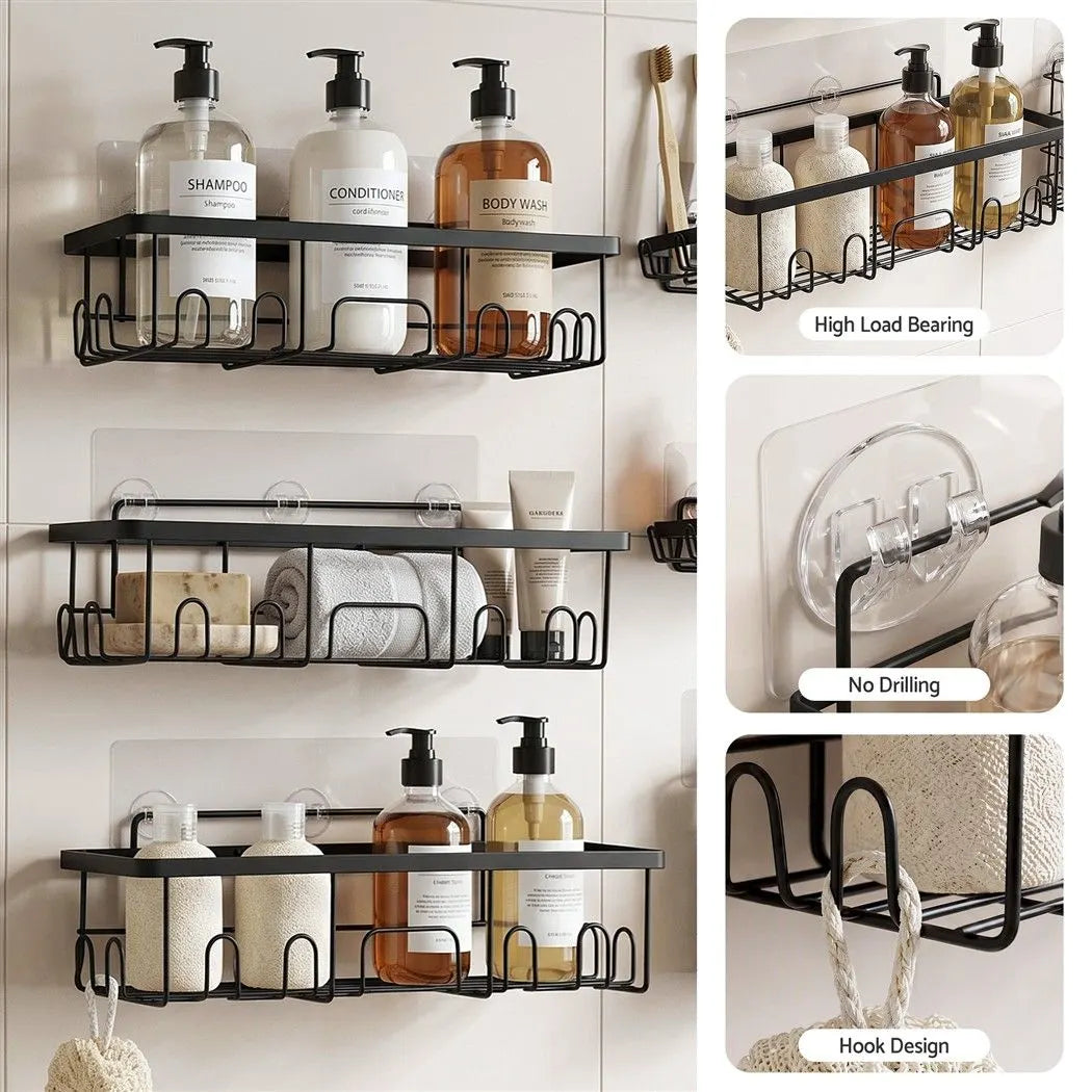 Artiss Shower Caddy Metal Bathroom Organiser Rust Resistant 6 Pack - Image 5