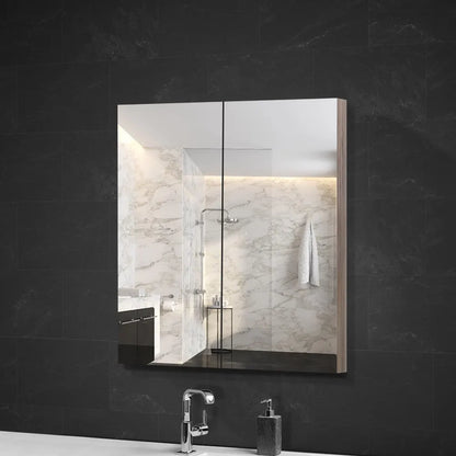 Cefito Bathroom Mirror Cabinet 600x720mm Oak - Image 7