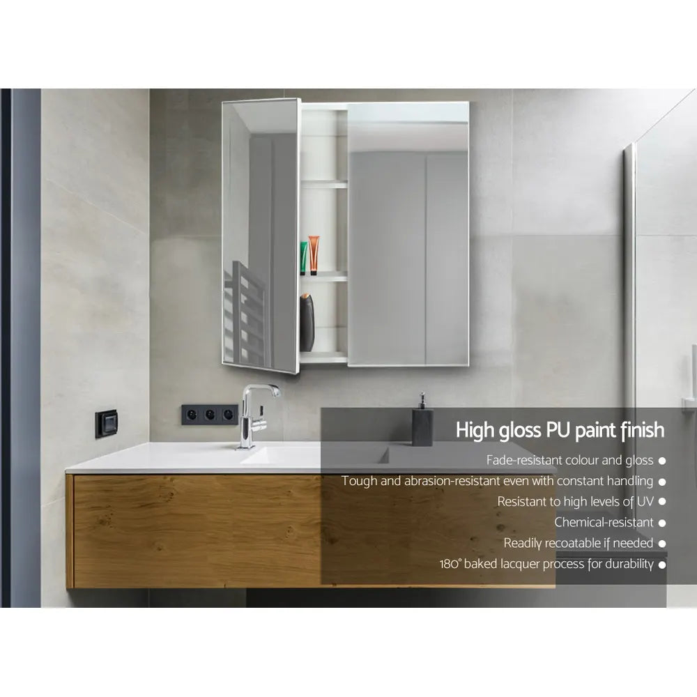 Cefito Bathroom Mirror Cabinet 600x720mm White - Image 4