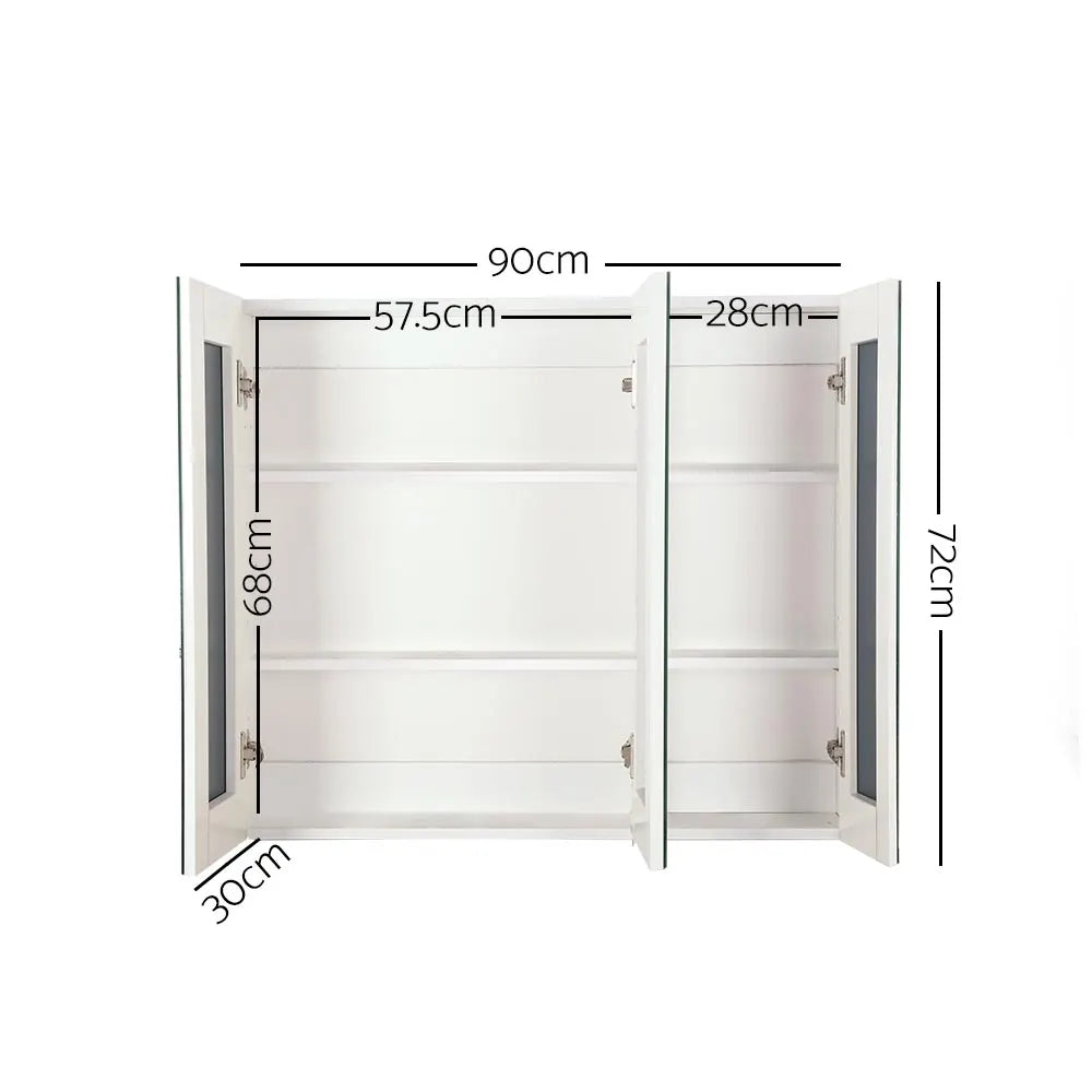 Cefito Bathroom Vanity Mirror with Storage Cabinet - White - Image 2