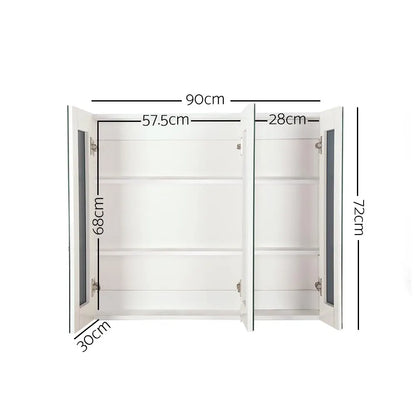 Cefito Bathroom Vanity Mirror with Storage Cabinet - White - Image 2