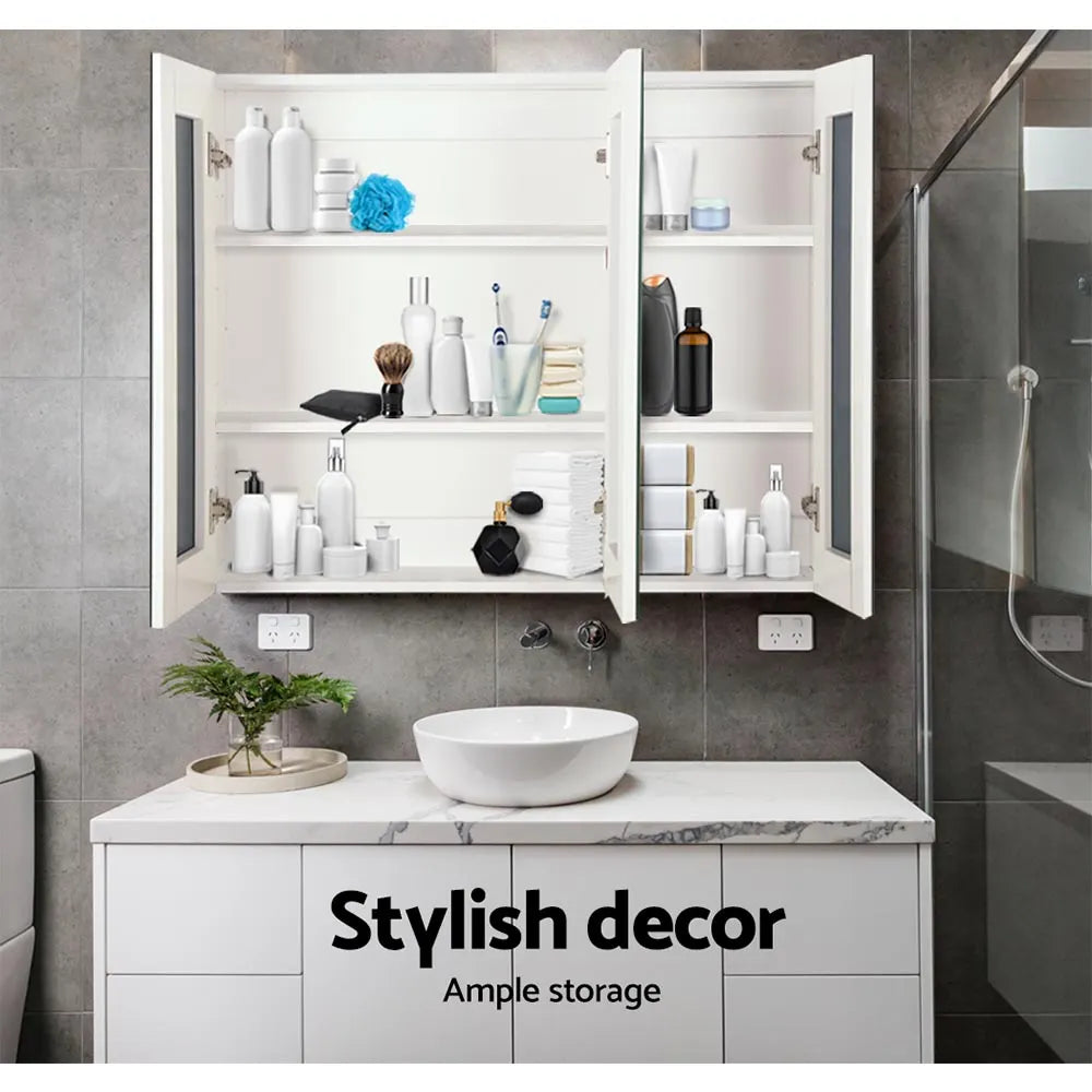 Cefito Bathroom Vanity Mirror with Storage Cabinet - White - Image 5