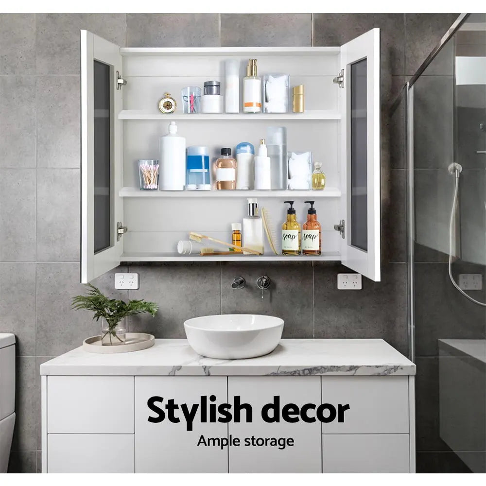 Cefito Bathroom Mirror Cabinet 750x720mm White - Image 5