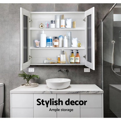 Cefito Bathroom Mirror Cabinet 750x720mm White - Image 5