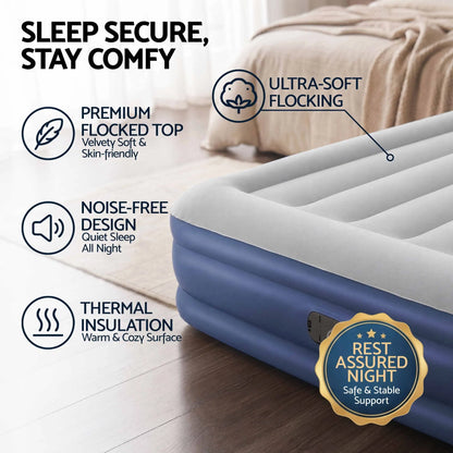 Bestway Single Air Mattress with Built-in Pump Tritech Inflatable Bed 46cm - Image 6