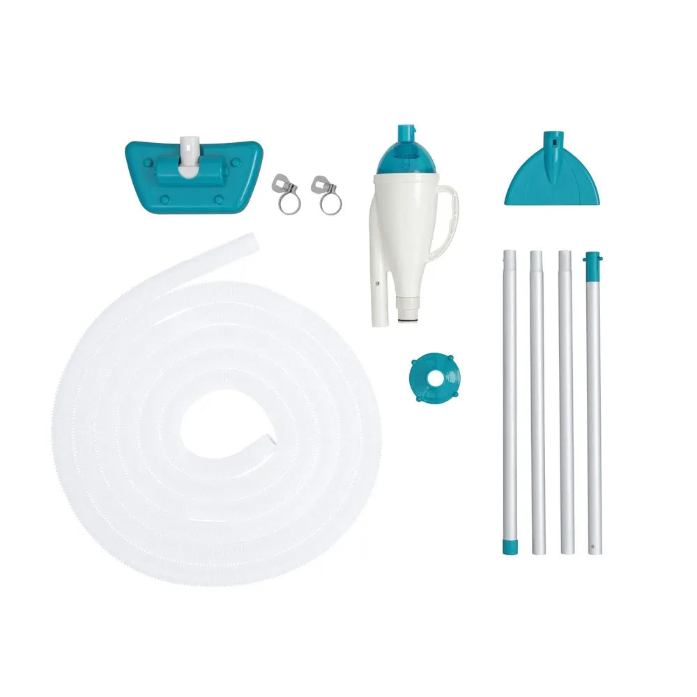Bestway Pool Cleaner 2 Cleaning Heads Vacuum 6m Hose 1.9m Aluminium Pole - Image 3