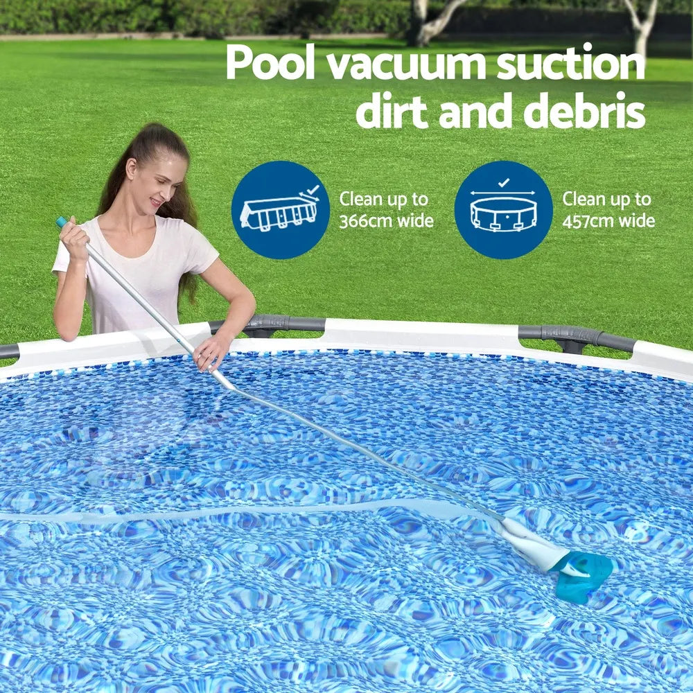 Bestway Pool Cleaner 2 Cleaning Heads Vacuum 6m Hose 1.9m Aluminium Pole - Image 4