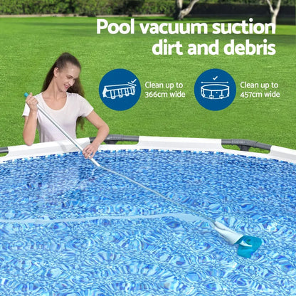Bestway Pool Cleaner 2 Cleaning Heads Vacuum 6m Hose 1.9m Aluminium Pole - Image 4