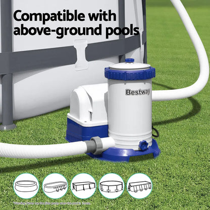 Bestway Pool Pump Cartridge Filter 2500GPH 9463L/H Flowclear™ Filters Cleaner - Image 4
