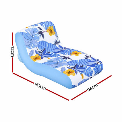 Bestway Inflatable Pool Float Sun Lounger with Cup Holder 163x94cm Blue - Image 2