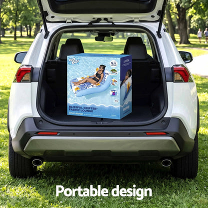 Bestway Inflatable Pool Float Sun Lounger with Cup Holder 163x94cm Blue - Image 7