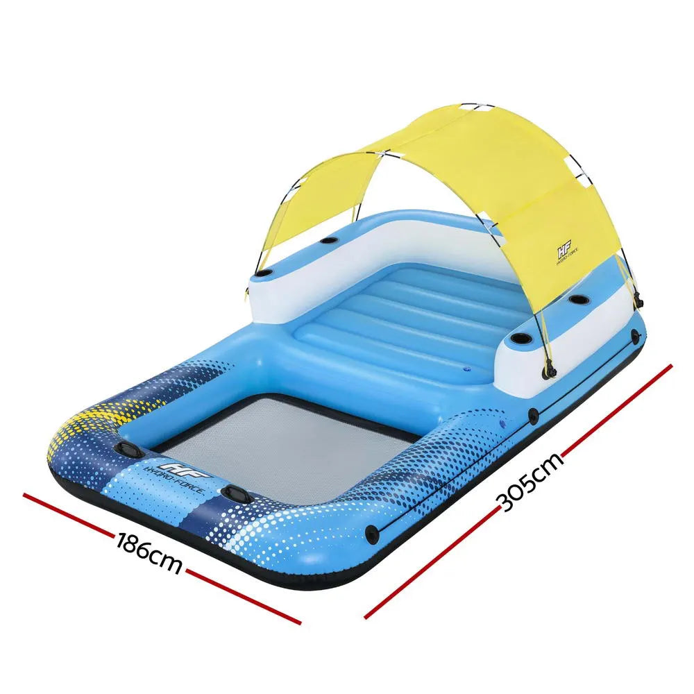 Bestway Inflatable Floating Island Float Lounger Sunshade Pool Bed 3.05Mx1.86M - Image 2
