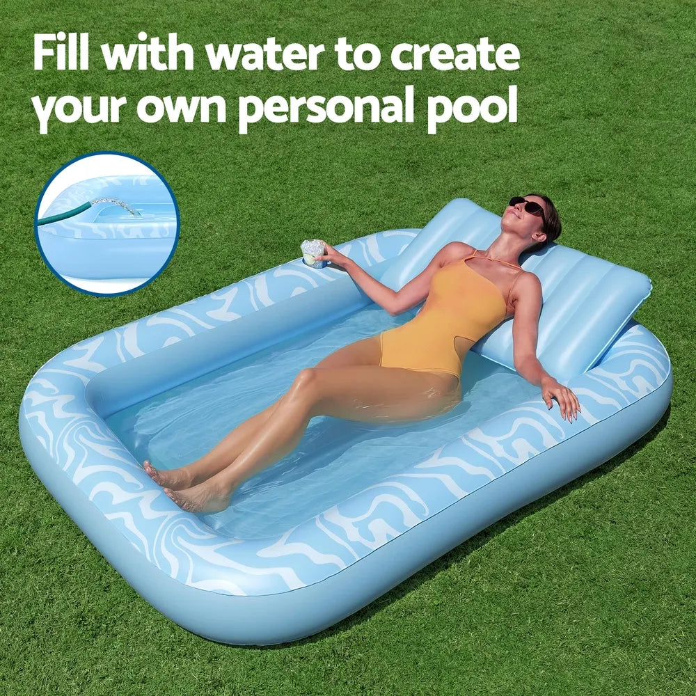 Bestway Float Floating Seat Pool Lounger Inflatable Lounge Chair Bed Pillow Cup Holder 2.03MX1.37M - Image 6