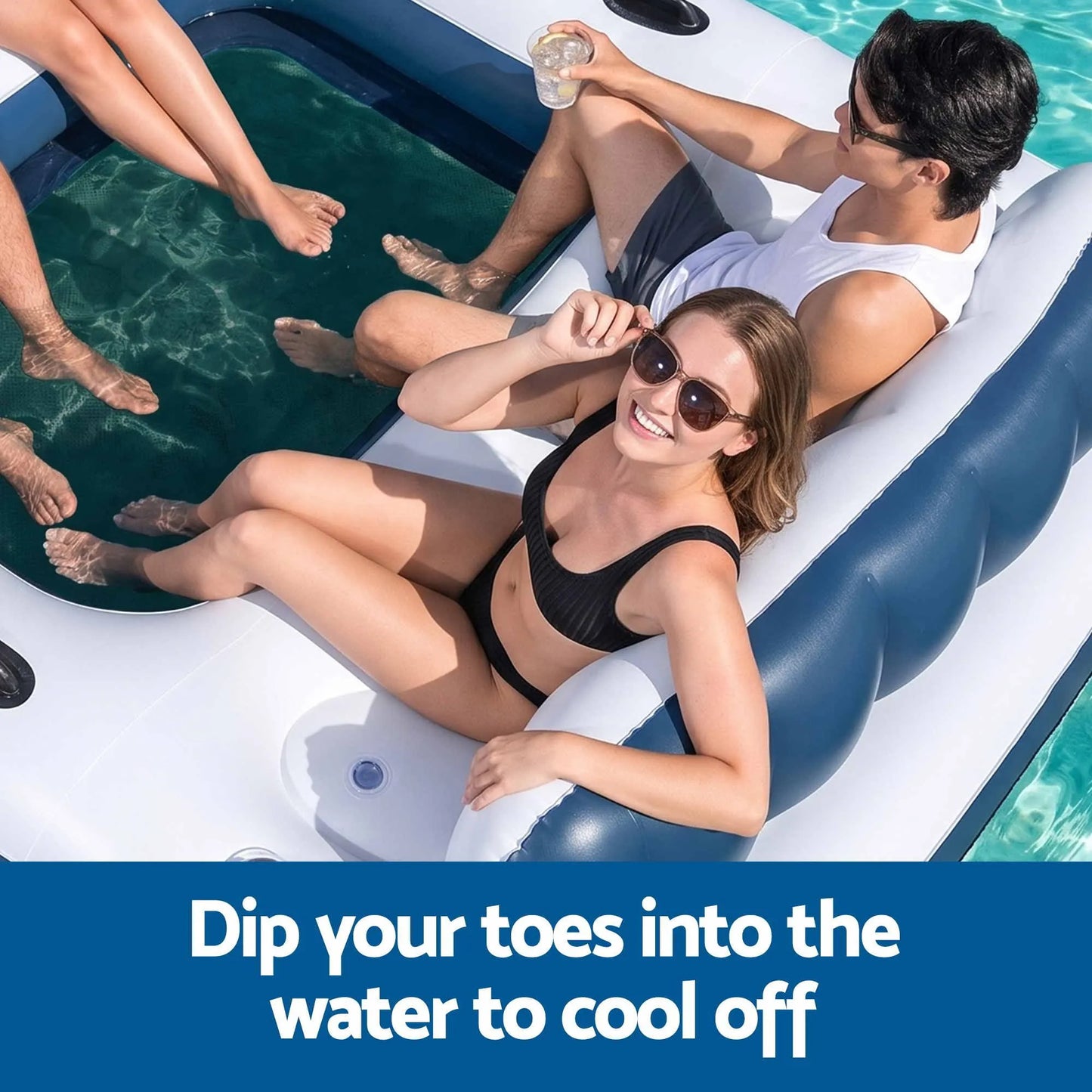 Bestway Inflatable Floating Island Float Lounger Pool Bed 4.16Mx2.68M - Image 6
